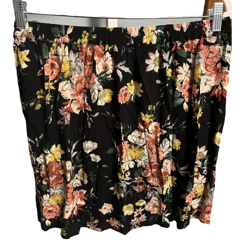 Xhilaration Floral Skirt - Black, Pink, Yellow